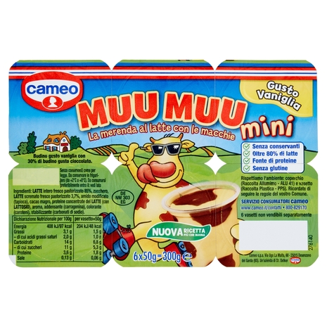 Mini Muu Muu Vaniglia, 6x50 g